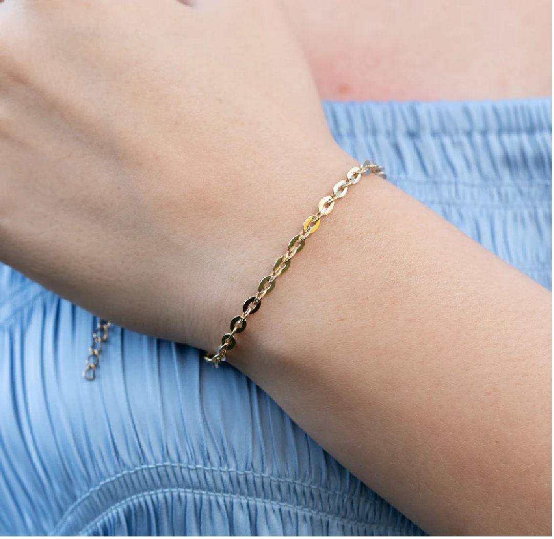 Pulsera Fina Aros para Mujer en Oro Laminado Italiano 18k