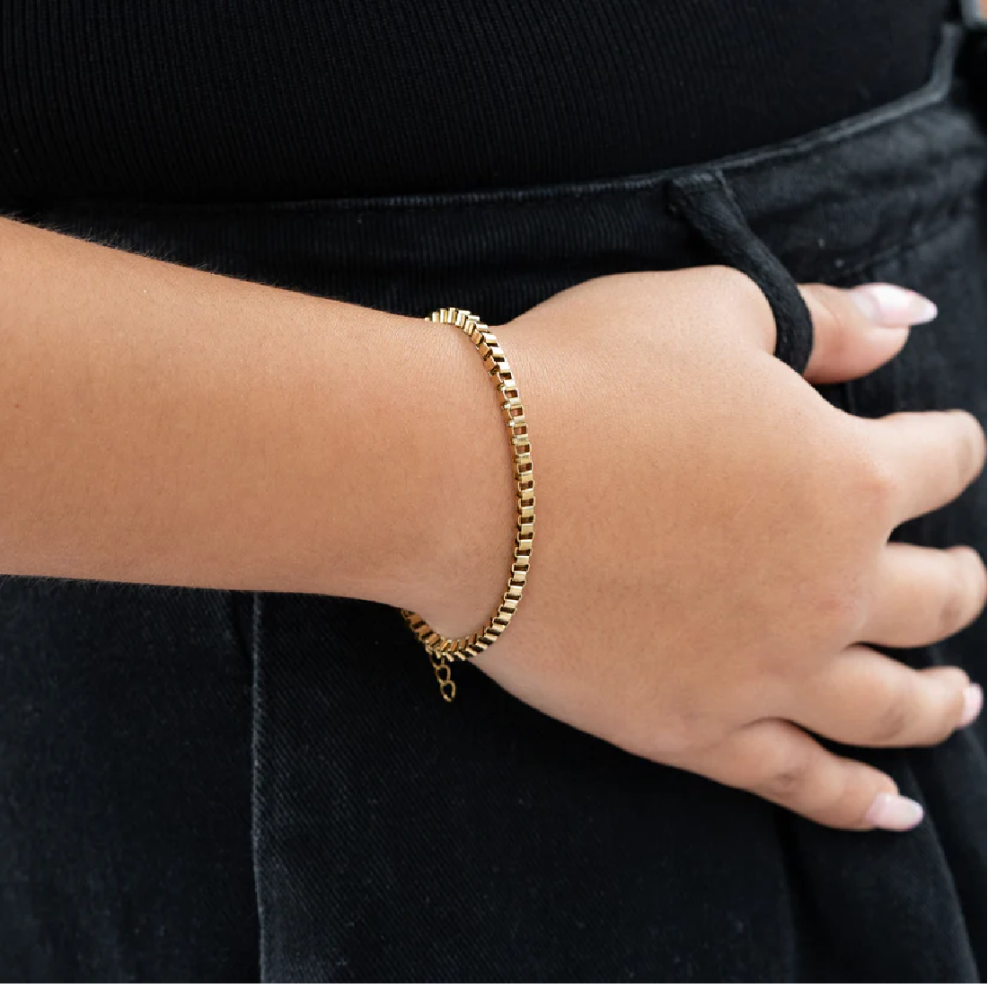 Pulsera Tejido Veneciano para Mujer en Oro Laminado Italiano 18k