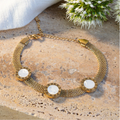 Pulsera Chinesca para Mujer en Oro Laminado Italiano 18k (Disponible en Blanco y Negro)