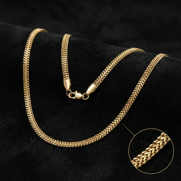Cadena Tejido Roma para Hombre en Oro Laminado Italiano 18k