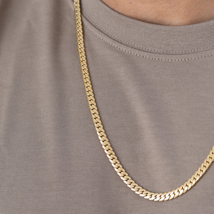 Cadena Tejido Serpiente de 6 mm en Oro Laminado Italiano 18k