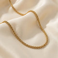 Cadena Tejido Trigo para Mujer en Oro Laminado Italiano 18k (3mm / 45cm)