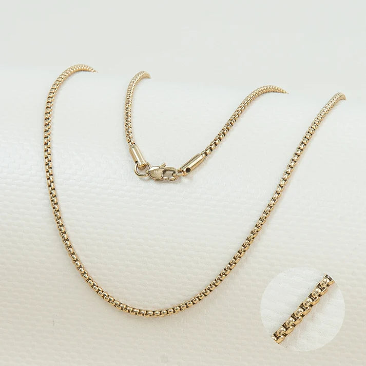 Cadena Veneciana para Hombre en Oro Laminado Italiano 18k (4mm y 6mm / 65cm)