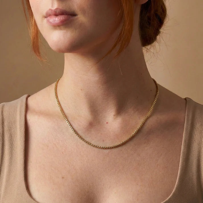 Cadena Veneciana para Mujer en Oro Laminado Italiano 18k (2mm / 45cm)