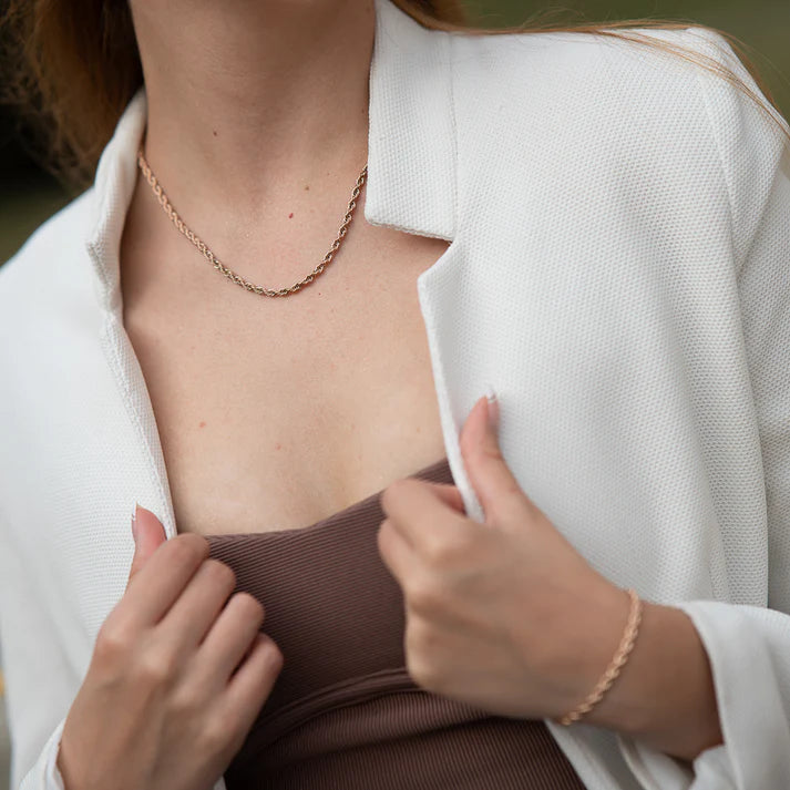 Combo Lazo Mujer En Oro Rosa Laminado