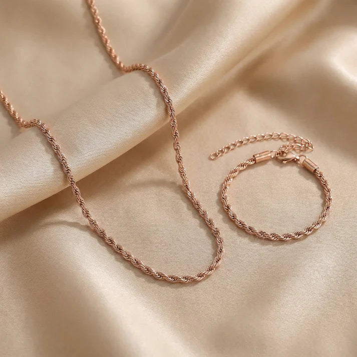 Combo Lazo Mujer En Oro Rosa Laminado