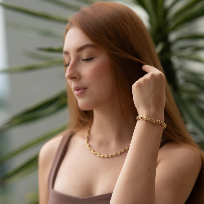 Combo Ancla Mujer Oro Laminado 18k