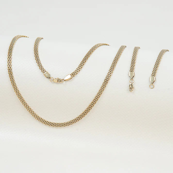 Combo Chinesca Hombre Oro Laminado 18k