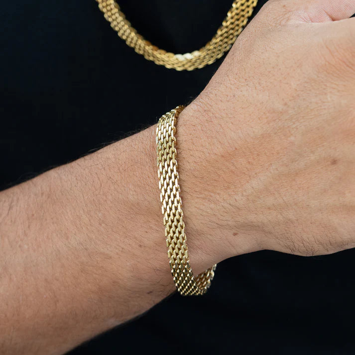 Combo Chinesca Hombre Oro Laminado 18k
