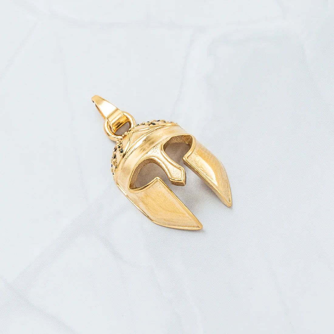 Dije Casco Espartano Guerrero en Oro Laminado Italiano 18k