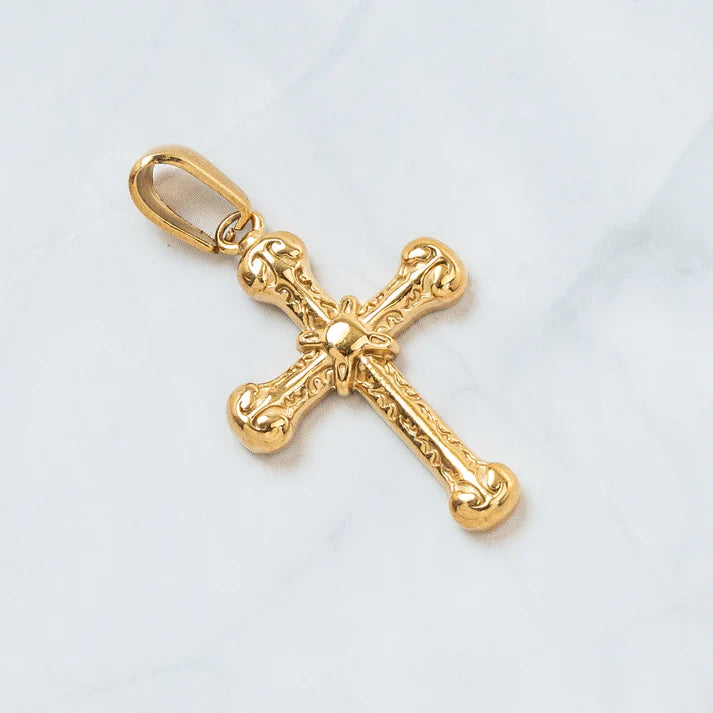 Dije Cruz Barroca en Oro Laminado Italiano 18k